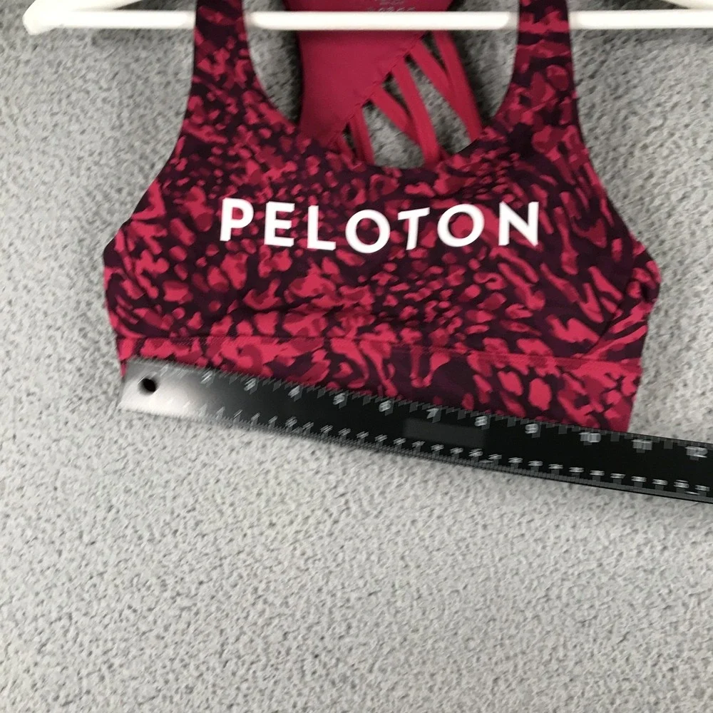 PELOTON Sports Bra Womens Size XS Cadent‎ Strappy Crimson Pattern w/ Padding